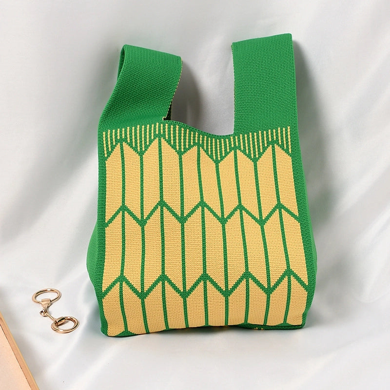 Women's Small Polyester Geometric Streetwear Open Tote Bag