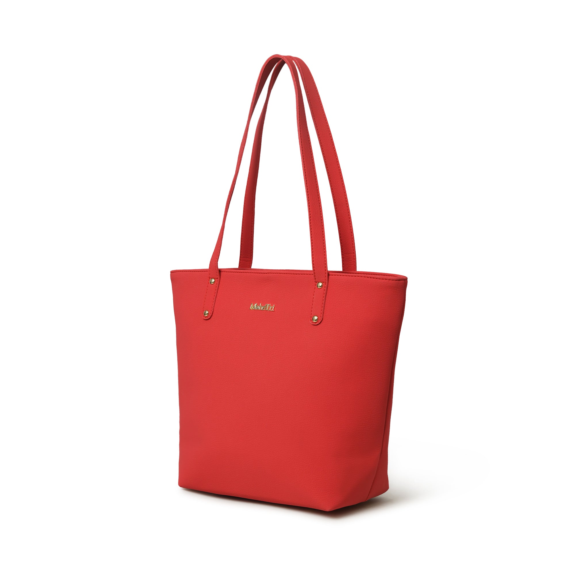 Era Vegan Leather Tote- Coral Red