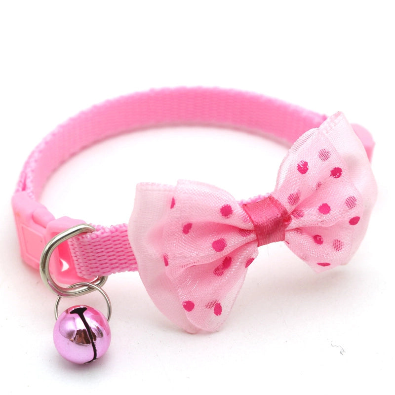 Cute Polypropylene Fiber Polka Dots Bow Knot Pet Collar