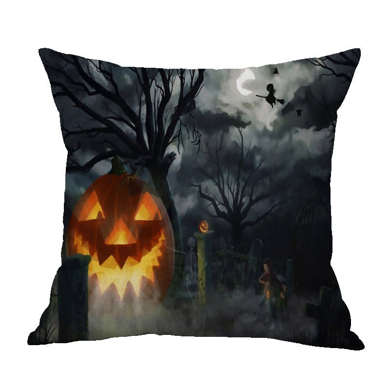 Halloween Punk Skull Linen Pillow Cases Couch & Sofa Decor