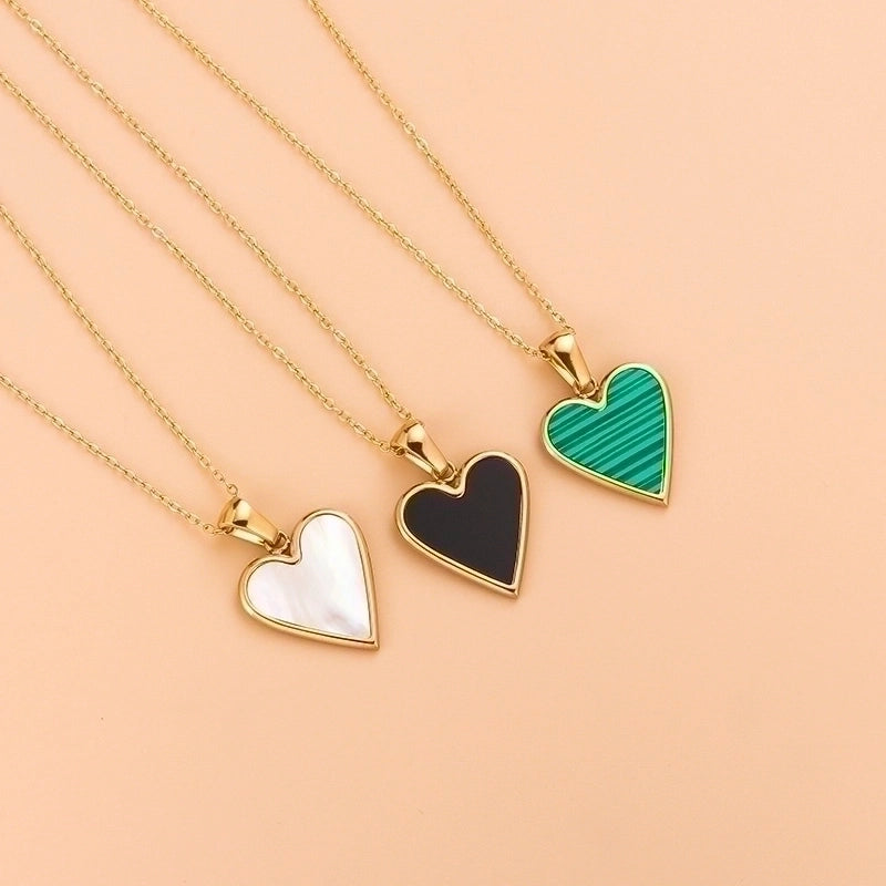 Fashion Heart Shape 304 Stainless Steel Shell 18K Gold Plated Gold Plated Stainless Steel Jewelry Sets