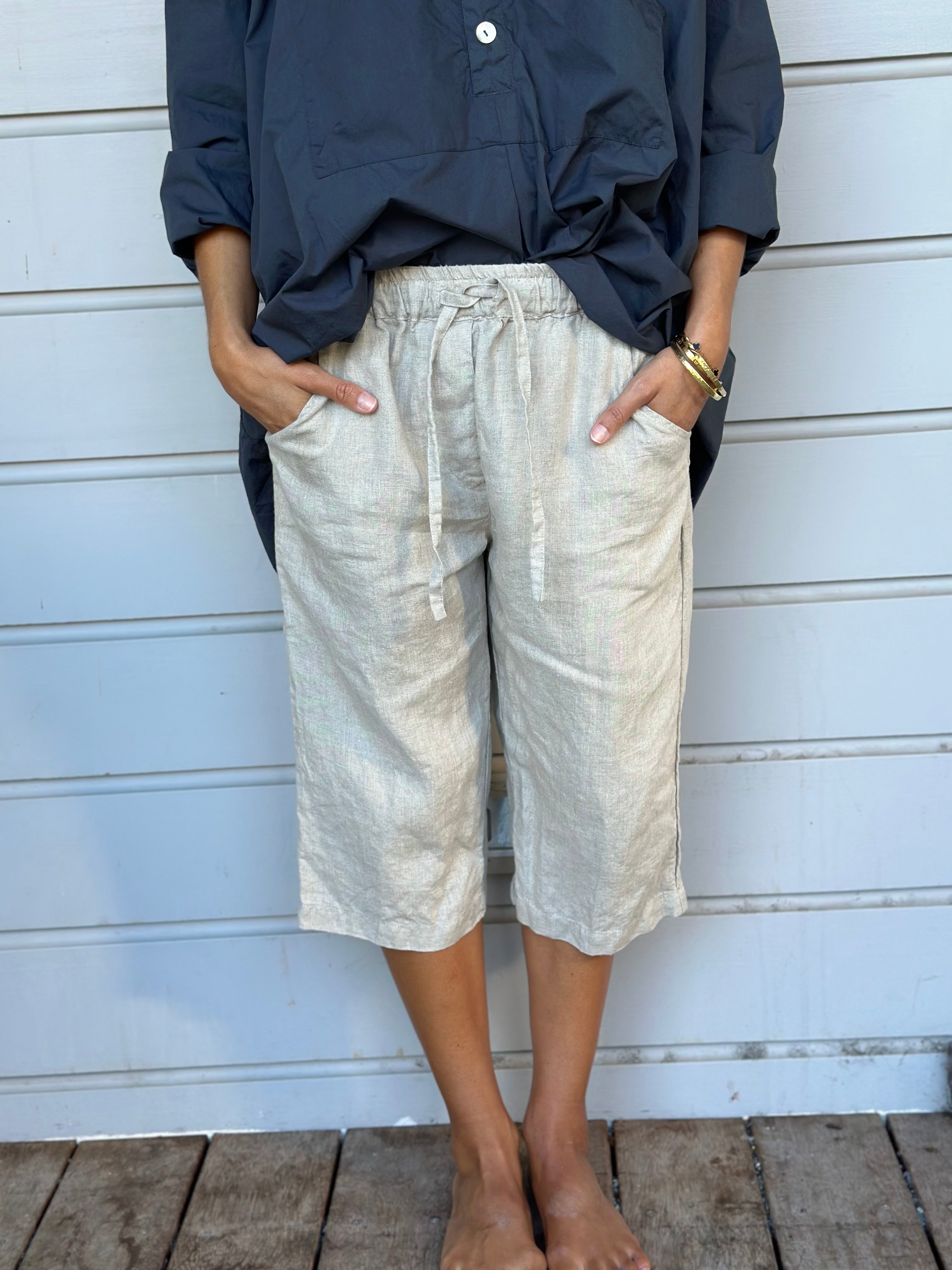 billy short-natural linen