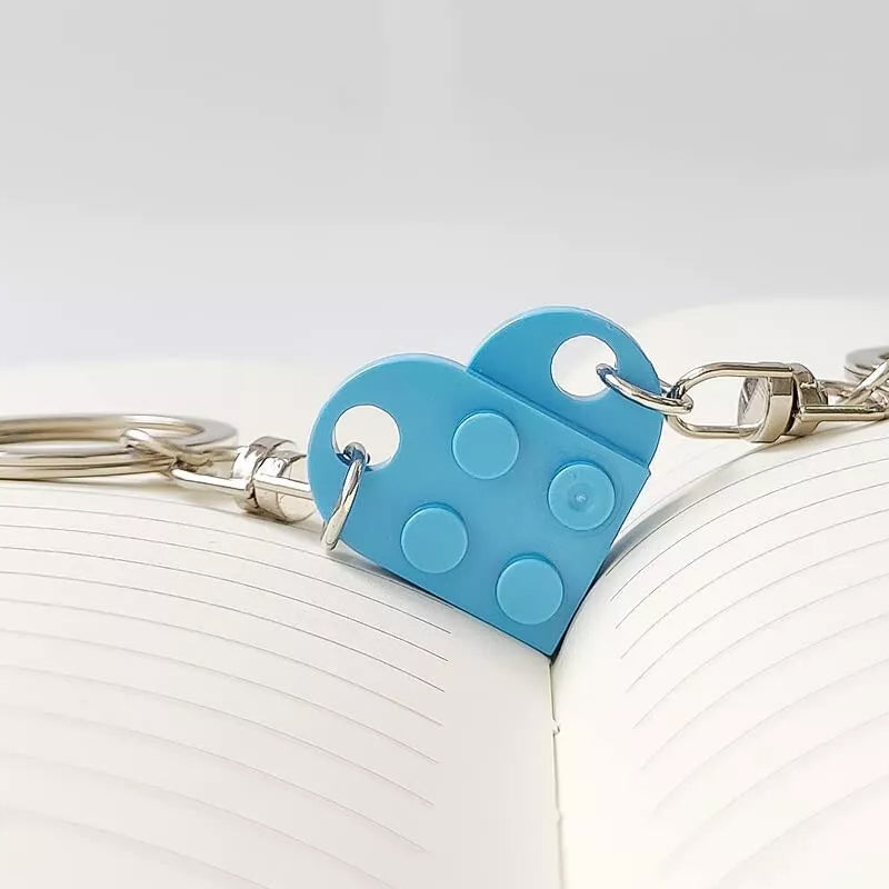 Cute Heart Shape Matching Brick Keychain For Couples