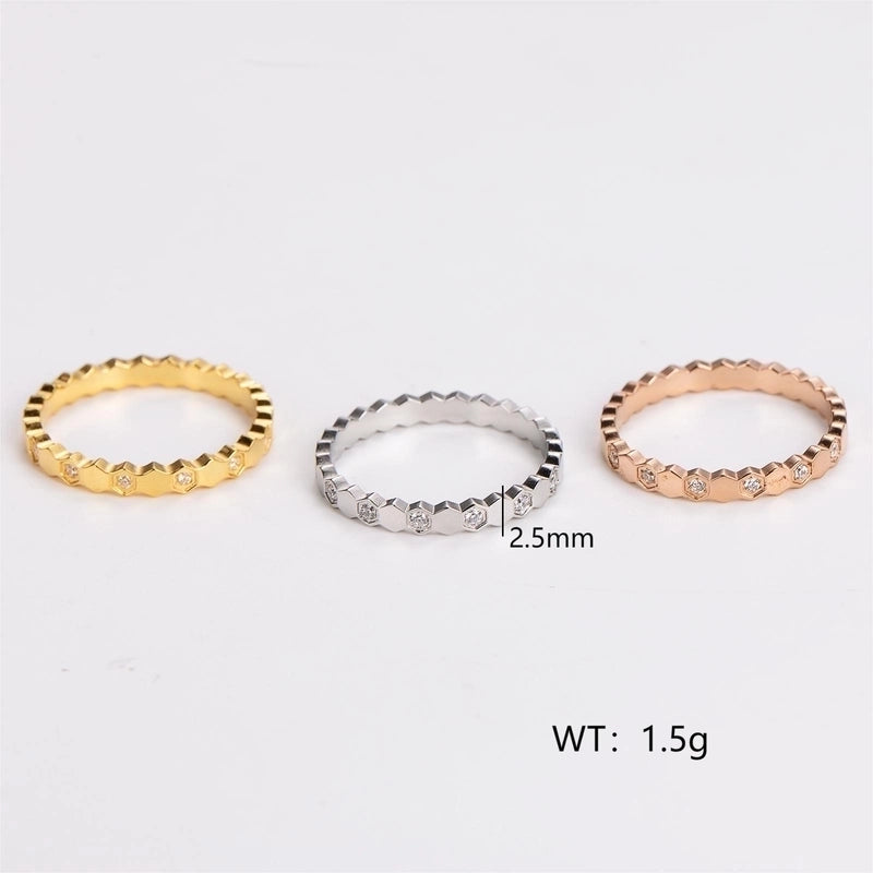 304 Stainless Steel 18K Gold Plated Rose Gold Plated Minimalist Classic Style Plating Solid Color Rings