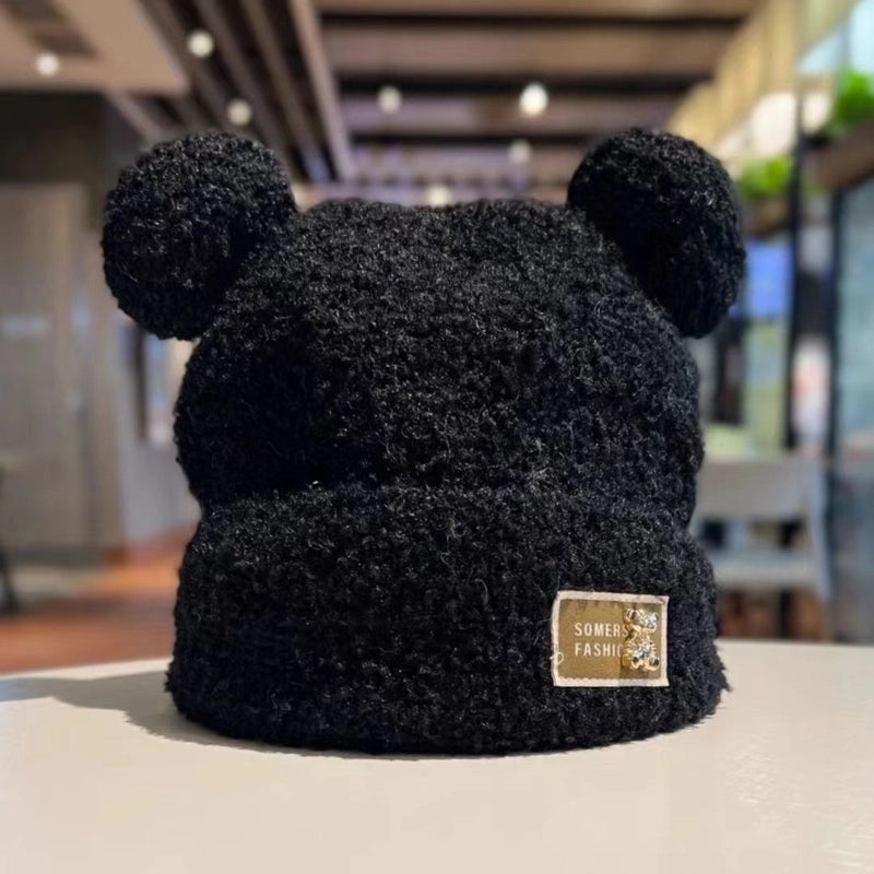 Women's Cartoon Style Cute Minimalist Solid Color Eaveless Wool Cap