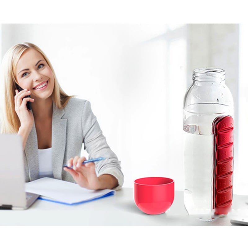 Water Bottle With Weekly Pillbox Buy 2/5 get 1/3 Free