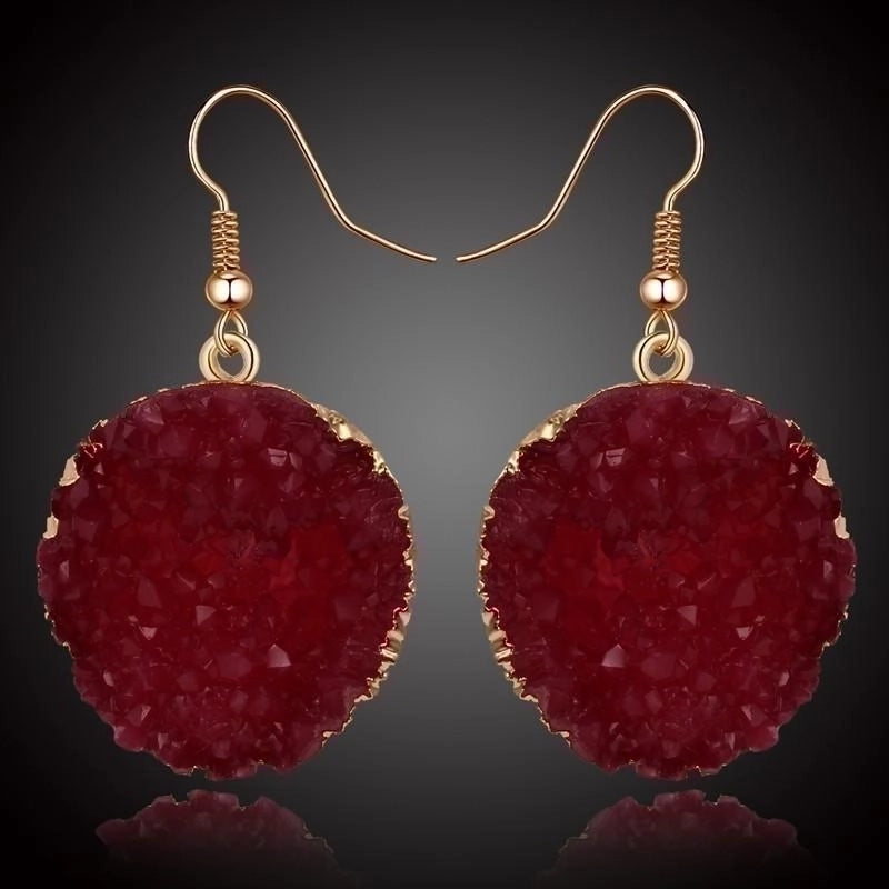 3 Pieces Womens Round Plastic  Resin Imitation Natural Stone Round  Earrings