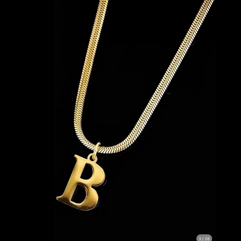 Minimalist Letter Titanium Steel Plating Necklace 1 Piece