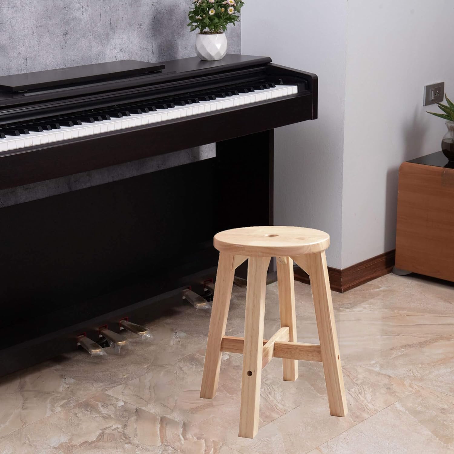 Wooden Stool, Solid Wood Round Stools
