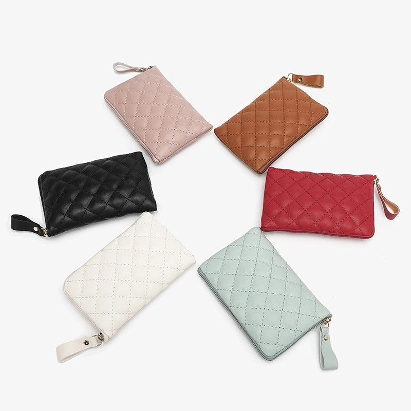 Women's Solid Color Pu Leather Zipper Wallets