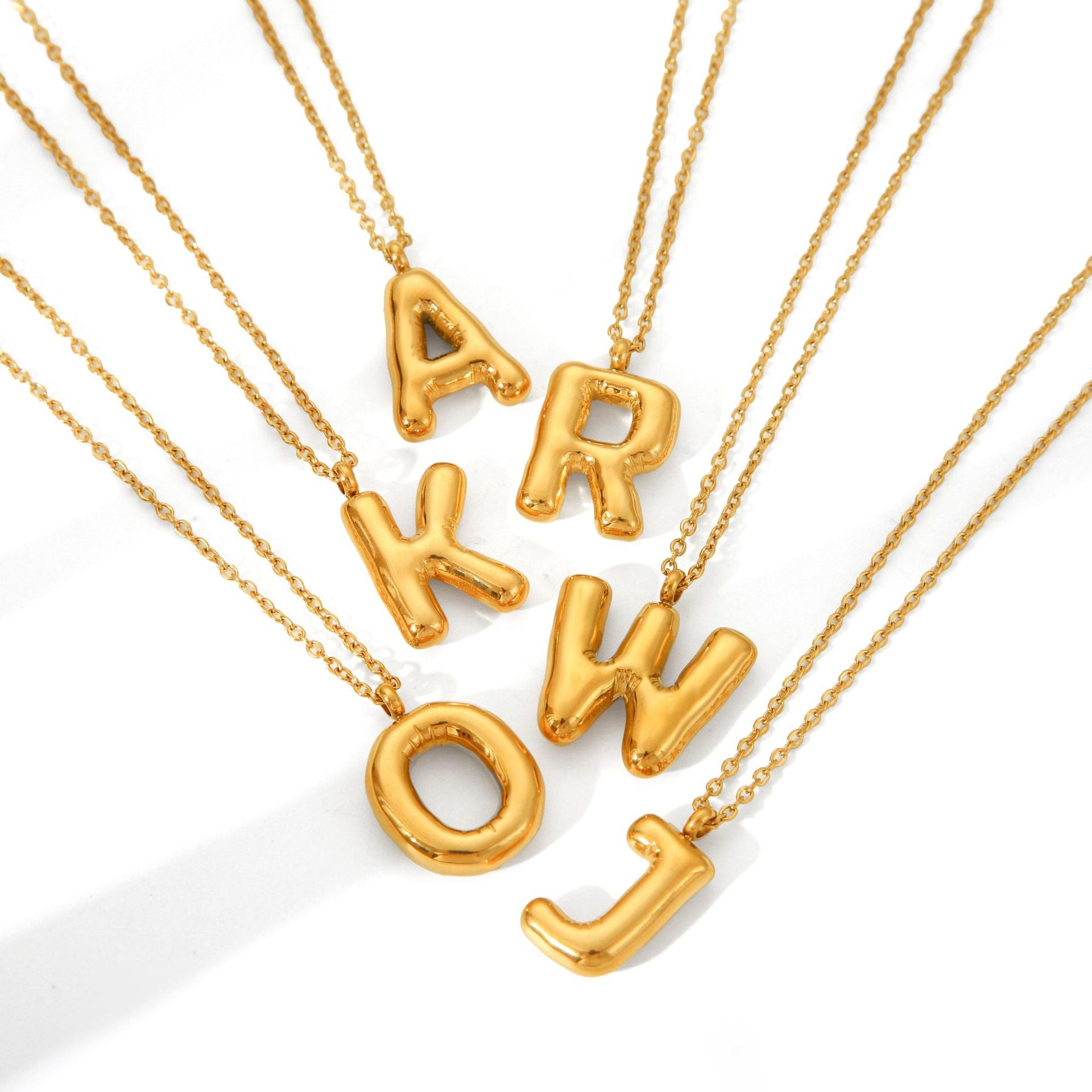 IG Style Letter Number Text Stainless Steel Electroplating Necklaces