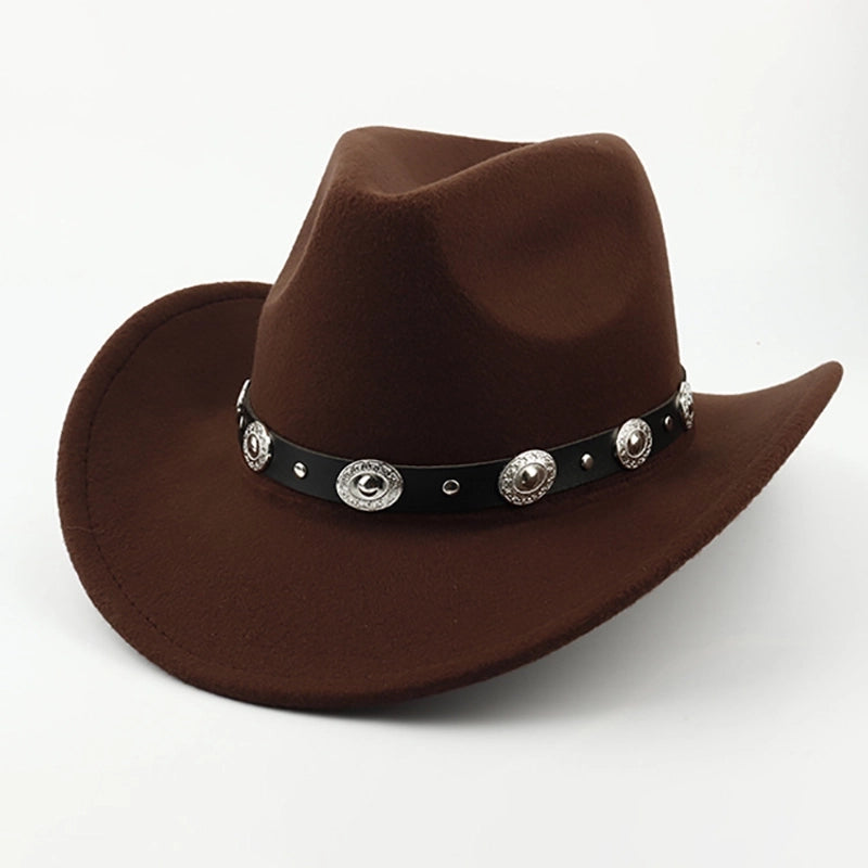 Ethnic Style Topper Hat Western Cowboy Hat Tibetan Tibetan Performance Hat Woolen Hat Central Retro Woolen Hat