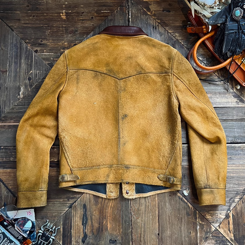 Vintage Distressed Western Suede Jacket