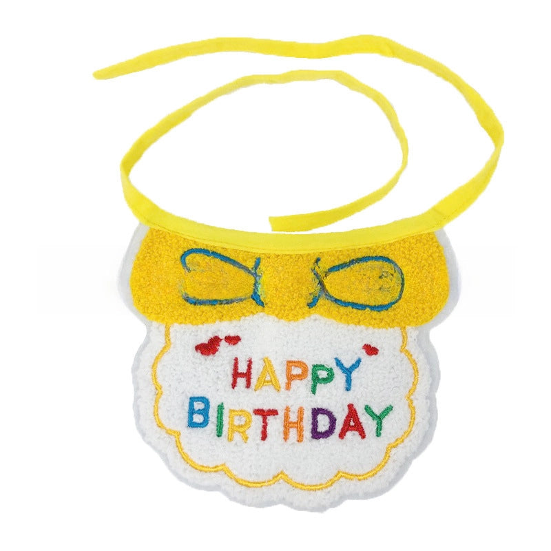 Pet Birthday Bib Cat Birthday Hat Dog Birthday Slippery Towel Cat Birthday Supplies