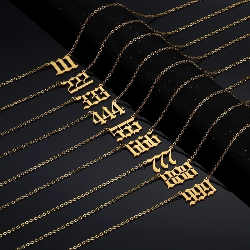 Minimalist Letter Stainless Steel Plating 18k Gold Plated Pendant Necklace