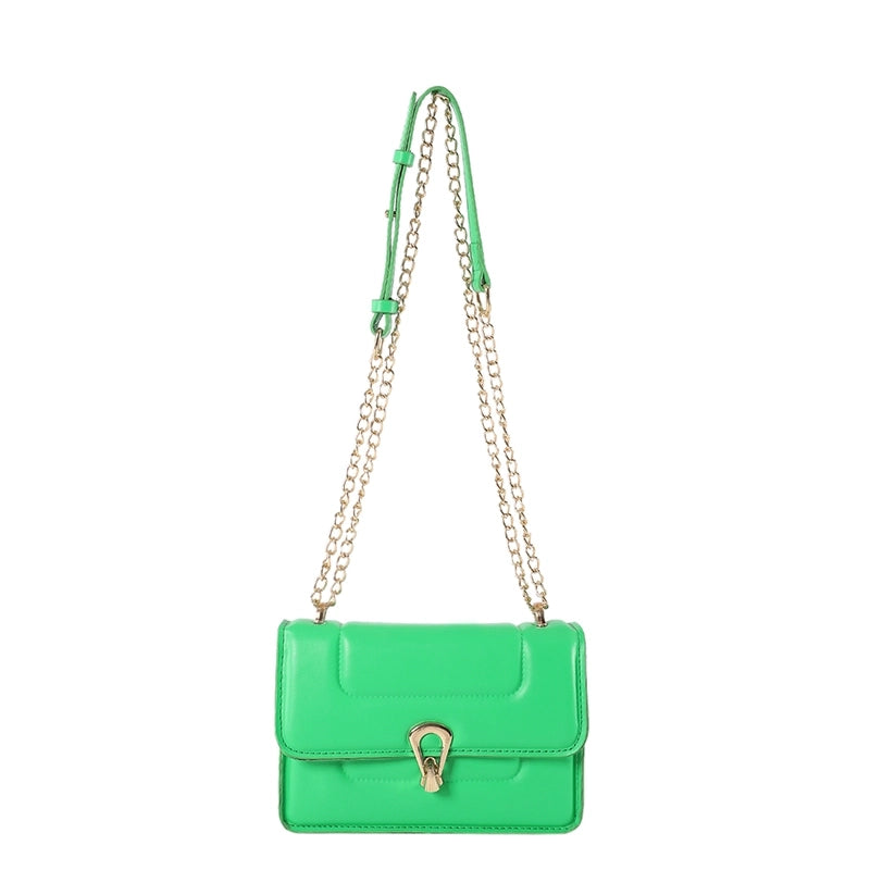 Women's Pu Leather Solid Color Classic Style Flip Cover Shoulder Bag