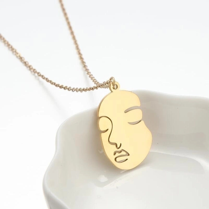 201 Stainless Steel 18K Gold Plated Retro Irregular Plating Plant Pendant Necklace