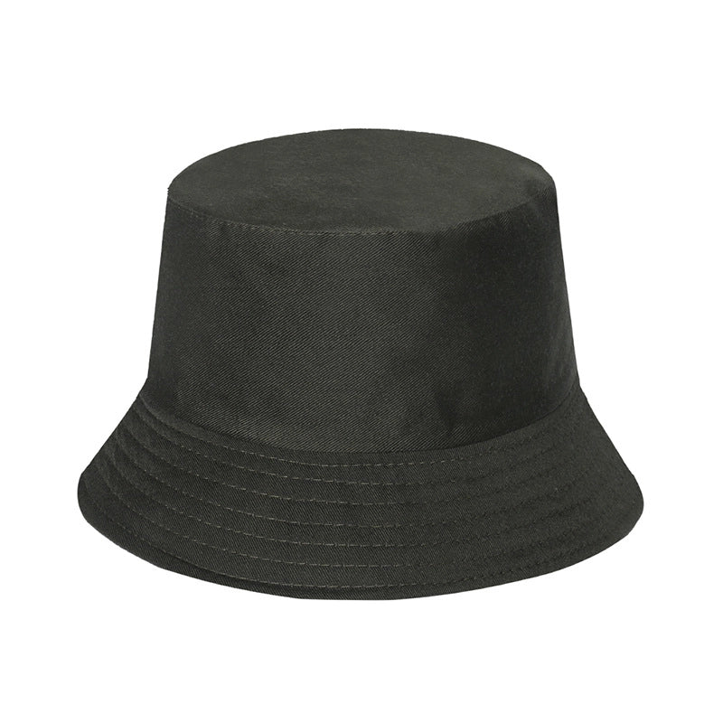 Unisex Minimalist Solid Color Sewing Flat Eaves Bucket Hat