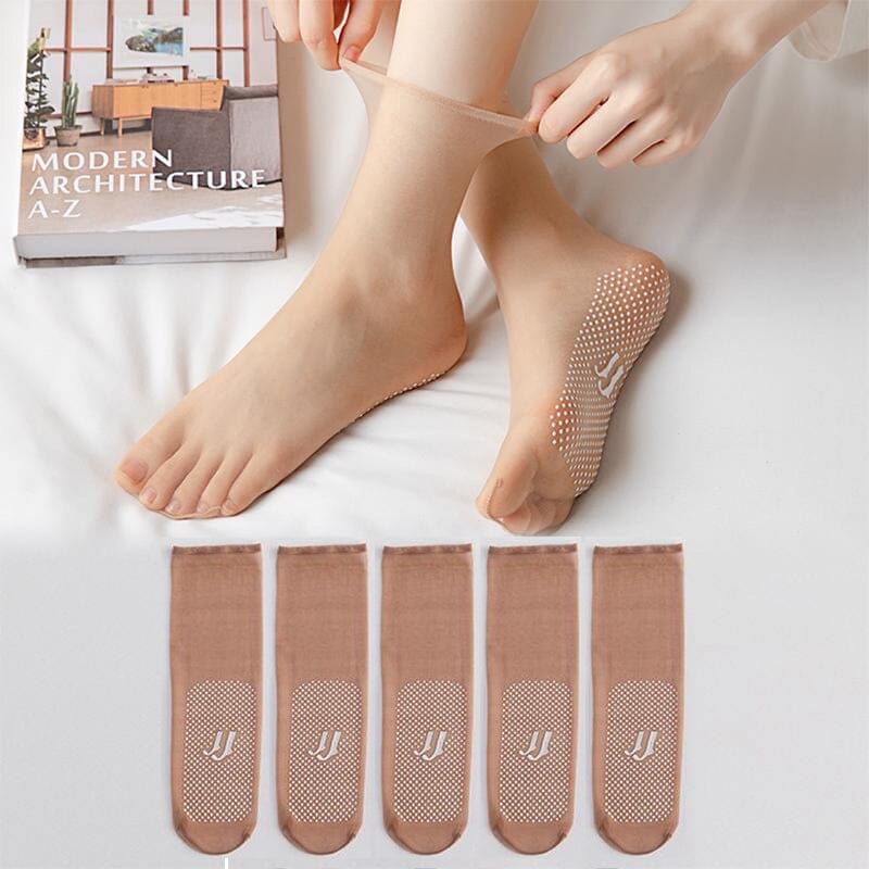 Invisible. Slip-resistant Crystal Silk Socks