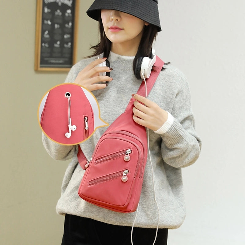 Women's Chest Bag New  Fashionable Women's Shoulder Messenger Bag Fashionable Casual Printed Chest Small Backpack