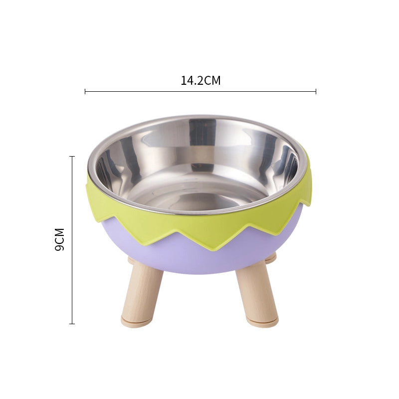 Minimalist Classic Style PP Stainless Steel Polka Dots Checkered Pet Tableware