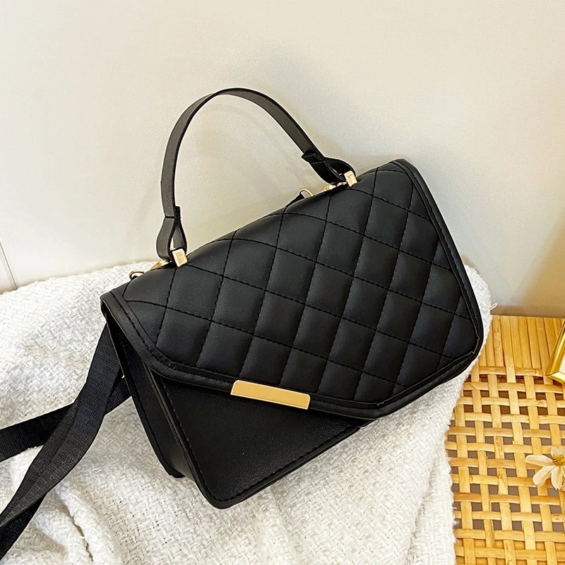 Women's Medium Pu Leather Lingge Vintage Style Classic Style Flip Cover Crossbody Bag