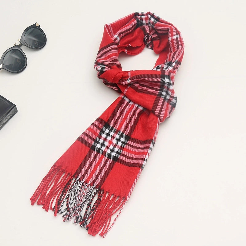 New Couple Plaid Scarf Parent-child Scarf Autumn And Winter Men's And Women's New Cashmere Plaid Color Matching Shawl