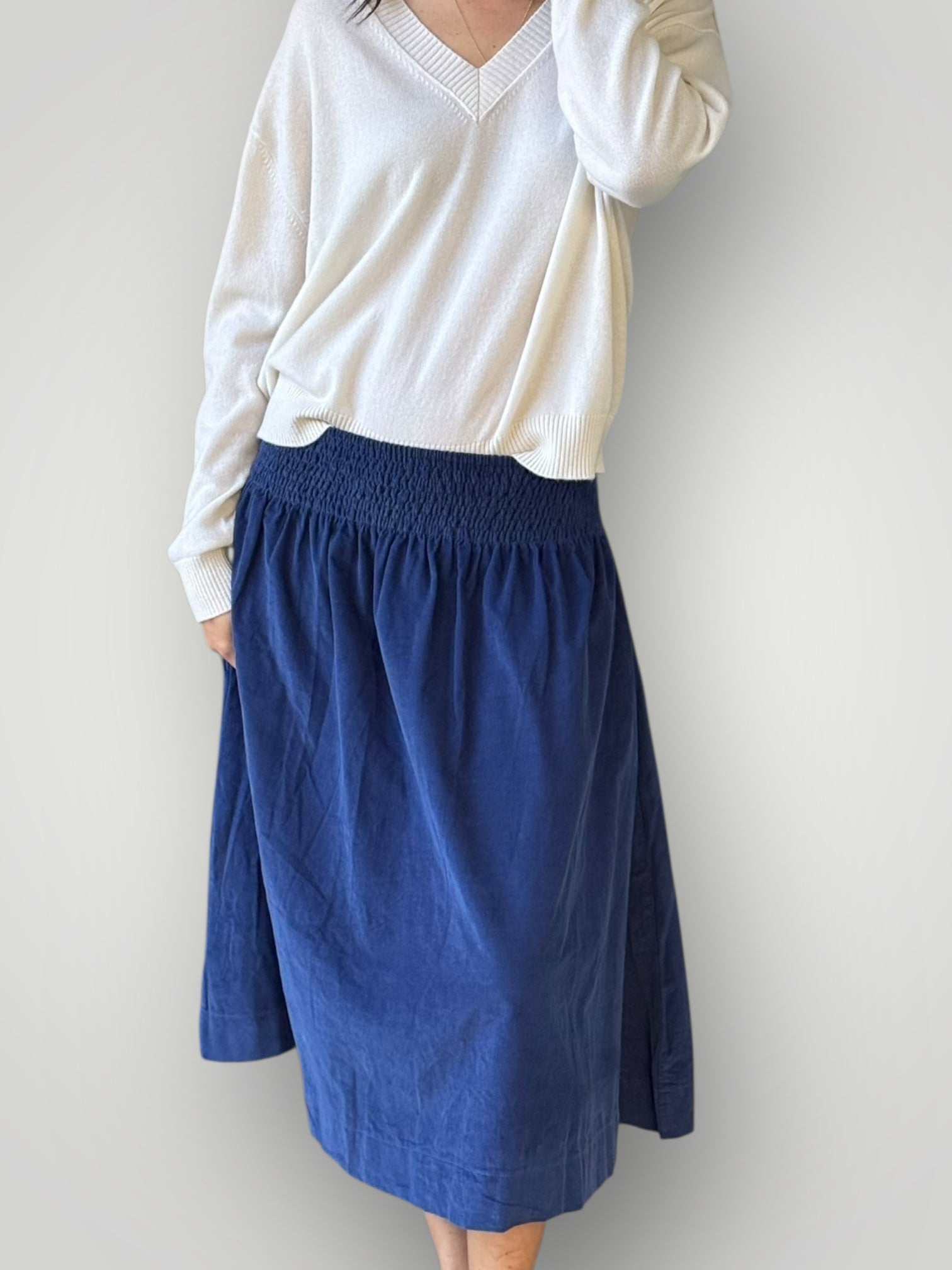 lola skirt - blue dusk cord