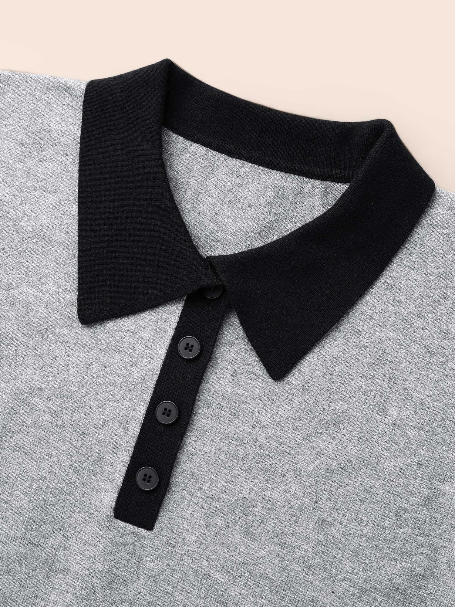 Supersoft Essentials Contrast Polo Neck Button Up Pullover