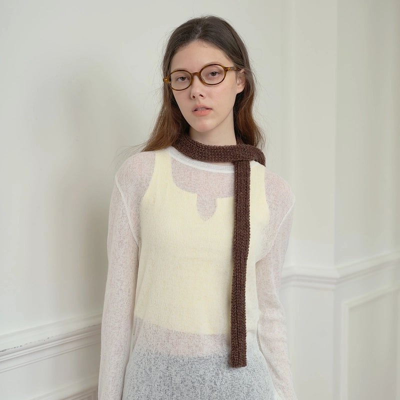 Women's Minimalist Streetwear Solid Color Acrylic Knit Scarf