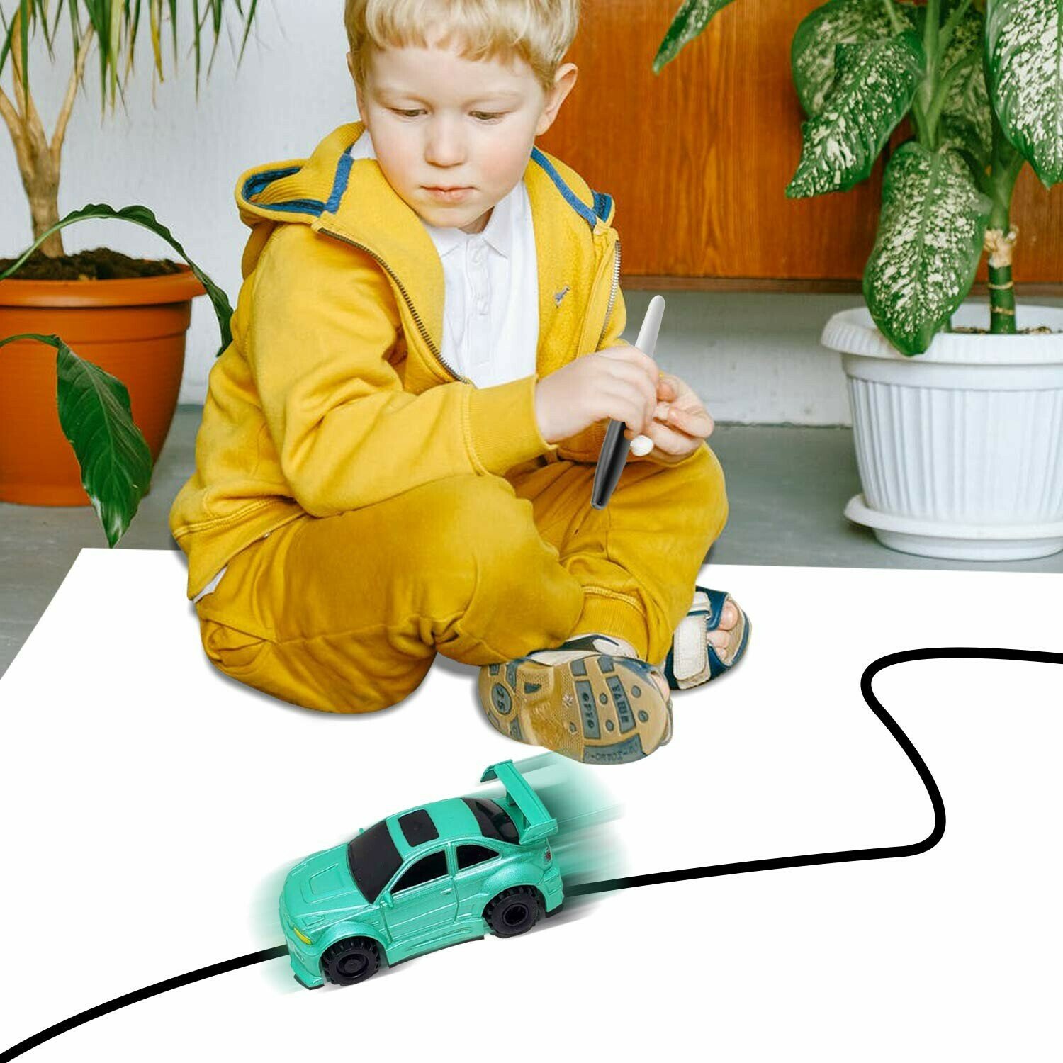 Only one-time sale throughout the year Sale-🔥47% OFF🔥)Magic Inductive Truck Toy Follows Line Drawn  Toy Vehicles Gift for Kids & Children