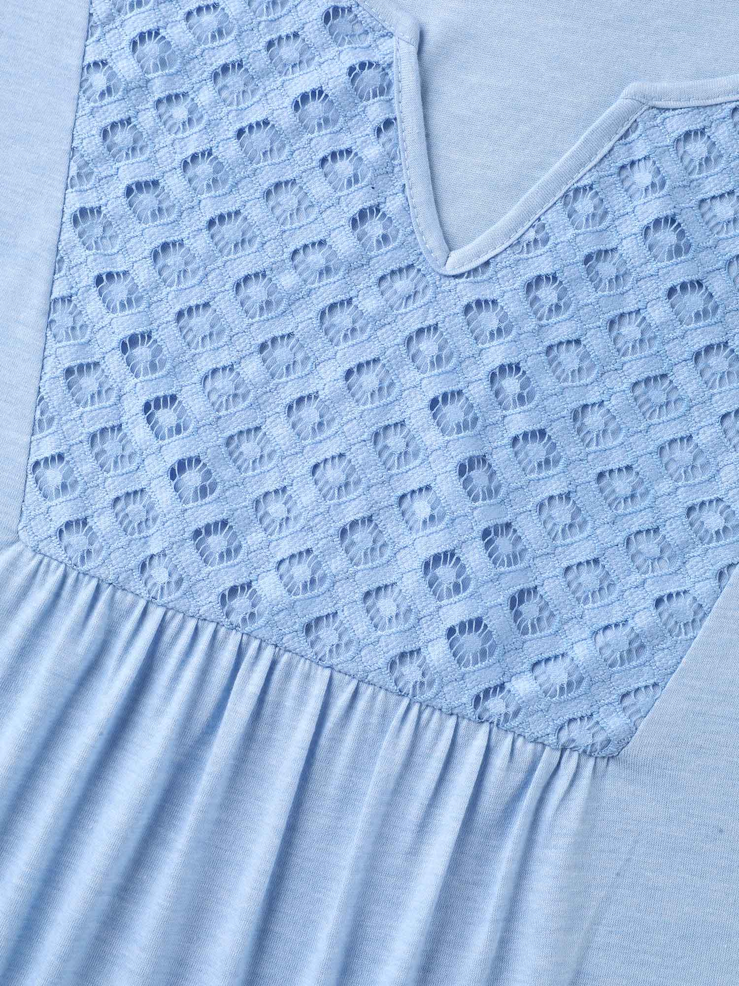 Lace Stretchy Heathered Solid Knit Top