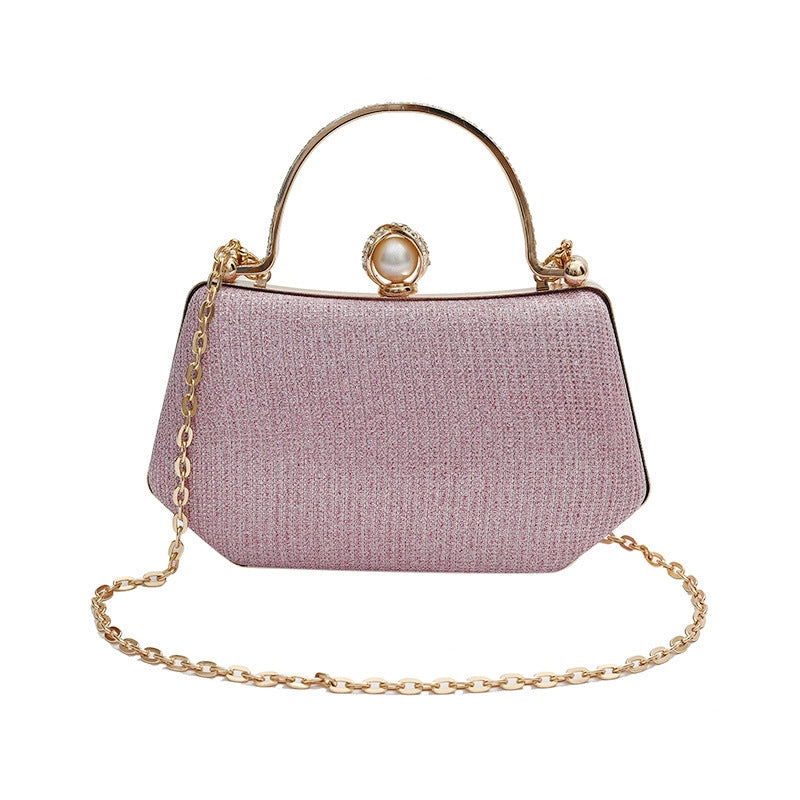 Black Purple Silver Pu Leather Solid Color Square Evening Bags