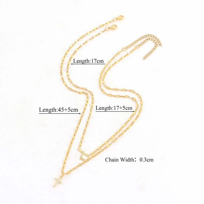 Elegant Minimalist Classic Style Cross Letter 201 Stainless Steel 304 Stainless Steel Copper Pendant Necklace