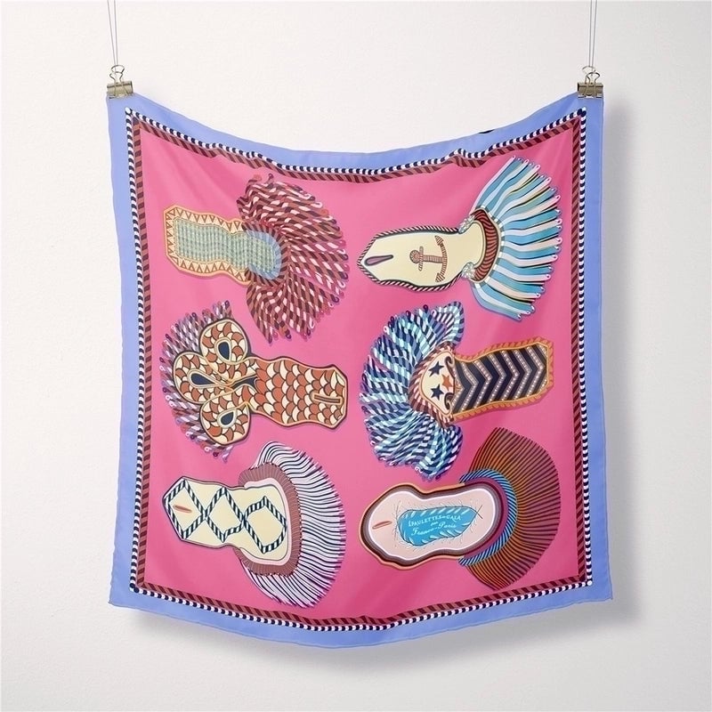 Women's Elegant Geometric Polyester Printing Silk Scarf