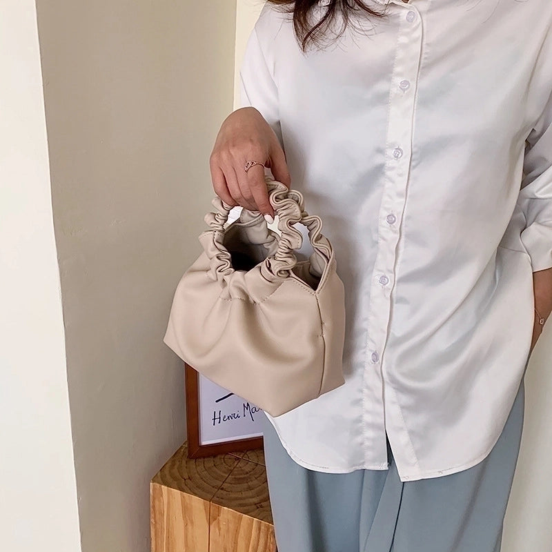 Retro Shoulder Bag Soft Fold Ring Dumpling Bag Simple Messenger Bag Large Capacity