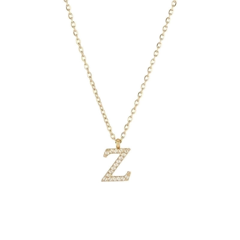 Minimalist Letter 304 Stainless Steel Zircon 16K Gold Plated White Gold Plated Plating Inlay Pendant Necklace