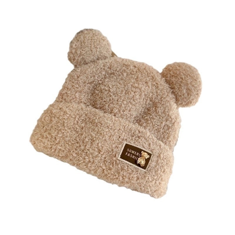 Women's Cartoon Style Cute Minimalist Solid Color Eaveless Wool Cap