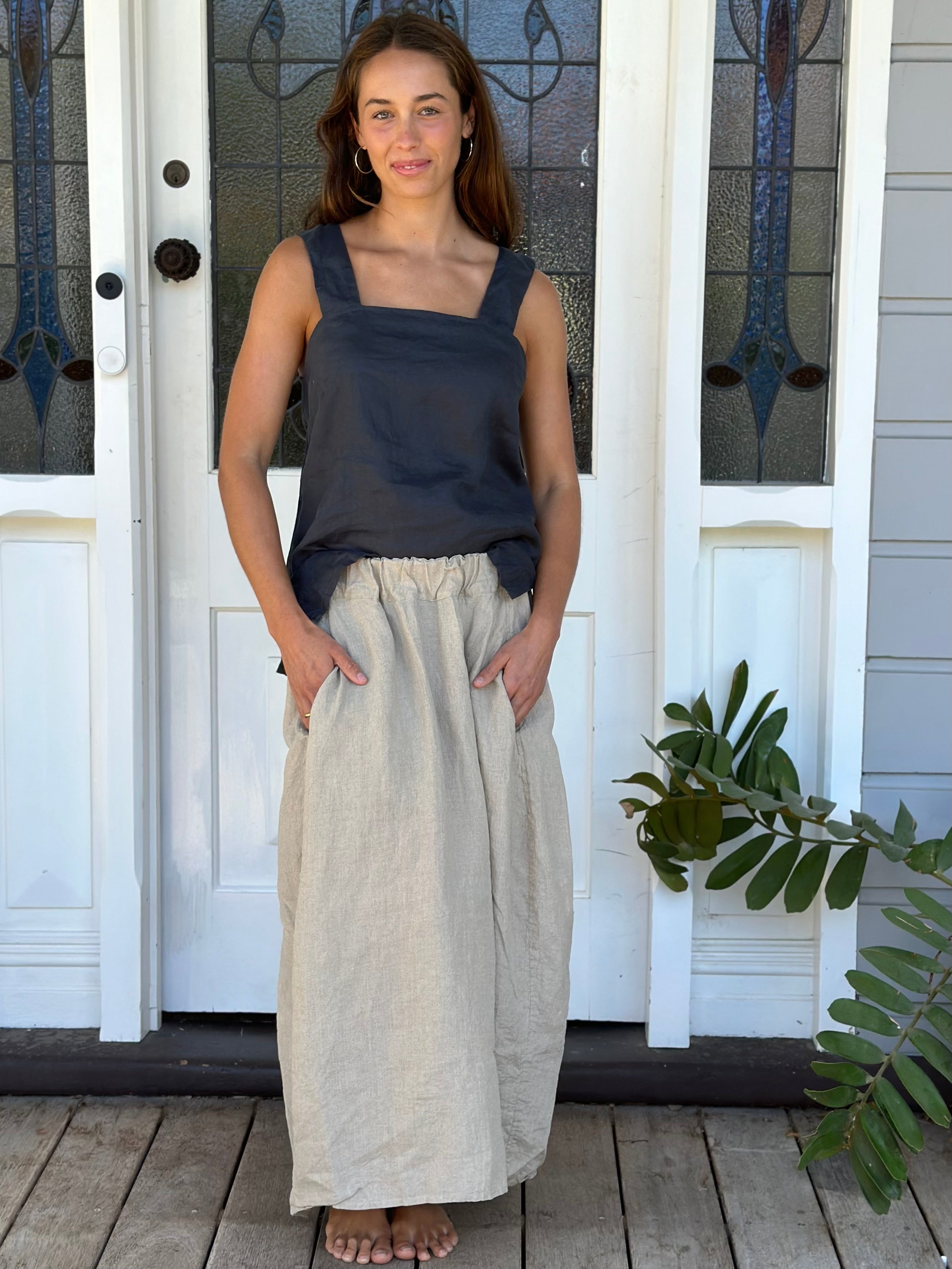 lana skirt-natural linen
