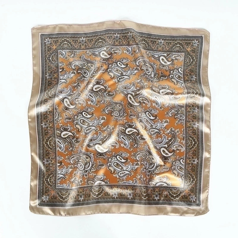 Women's Streetwear Cashew Nuts Satin Printing Silk Scarf