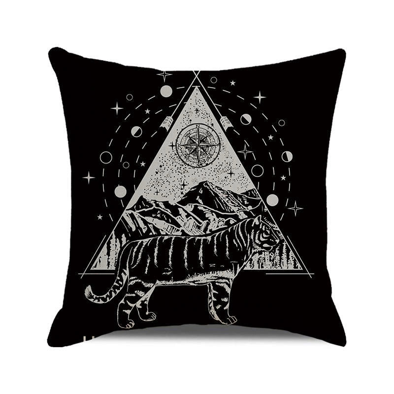 Halloween Retro Punk Palm Skull Cotton Pillow Cases Couch & Sofa Decor