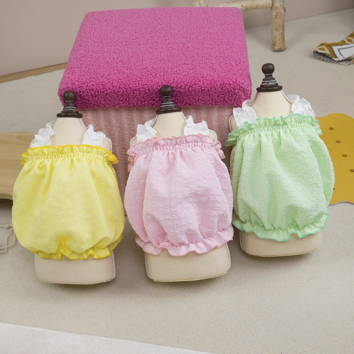 Solid Color Ruffled Puffy Dog Cat Dress