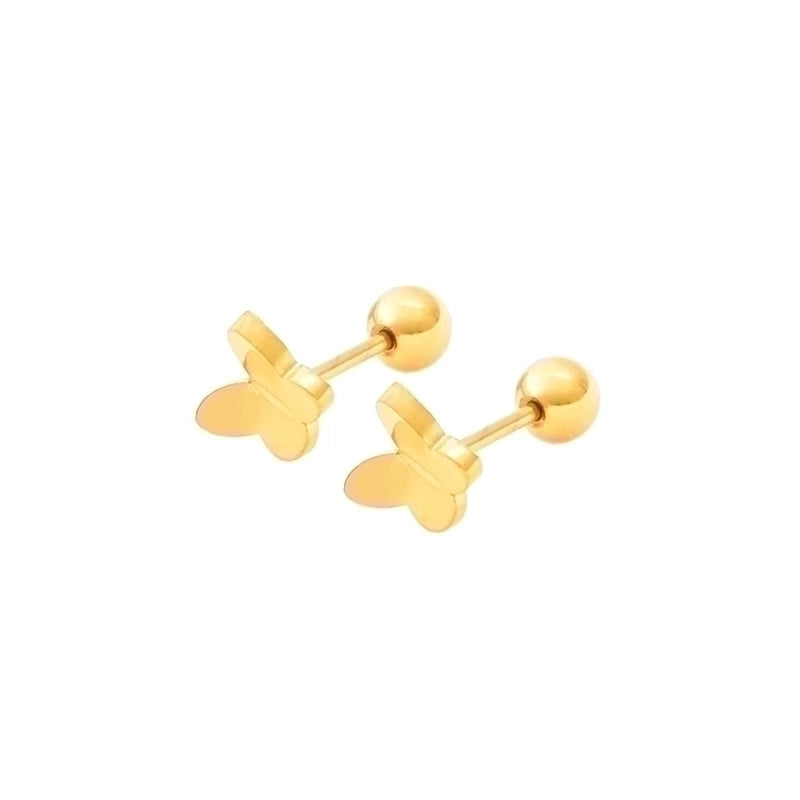 Geometric Pattern Plating Flowers 304 Stainless Steel 18K Gold Plated Stainless Steel Earrings