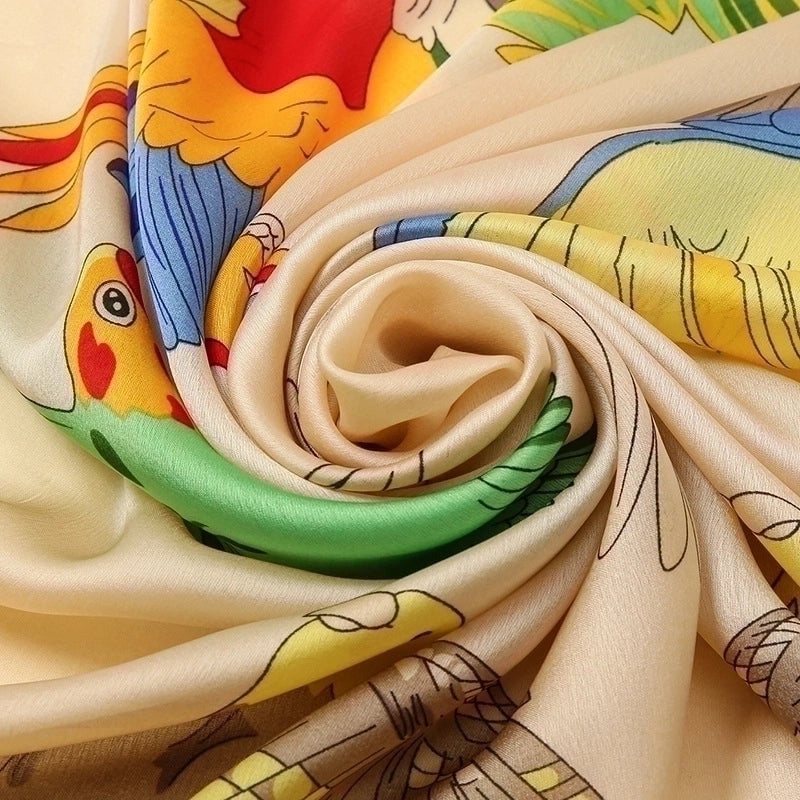 Women's Chinoiserie Paisley Satin Silk Scarf