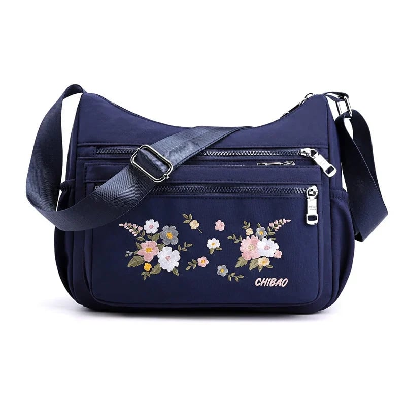 Embroidered Floral Shoulder Bag