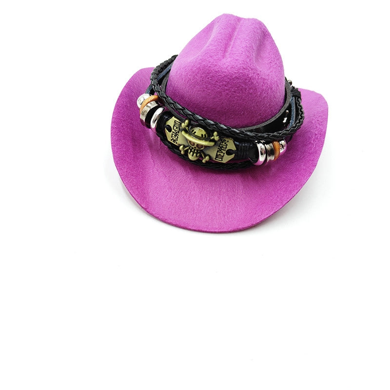 Cowboy Style Polyester Solid Color Pet Hat