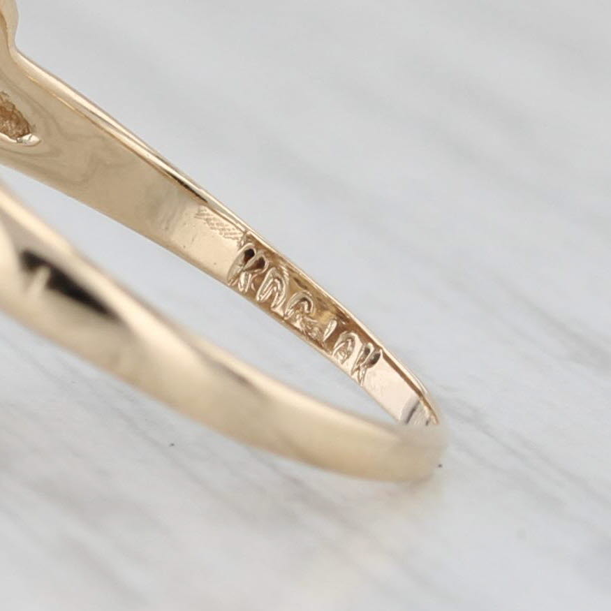 Vintage Ornate Filigree Ring 10k Yellow Gold Size 3.5
