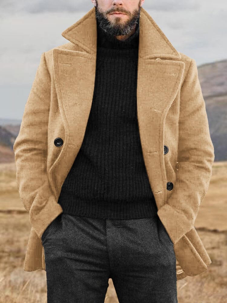 Stylish Double-Breasted Tweed Coat