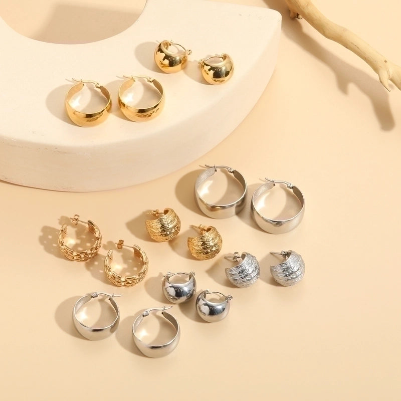 1 Pair Elegant Classic Style Solid Color Asymmetrical 304 Stainless Steel Earrings