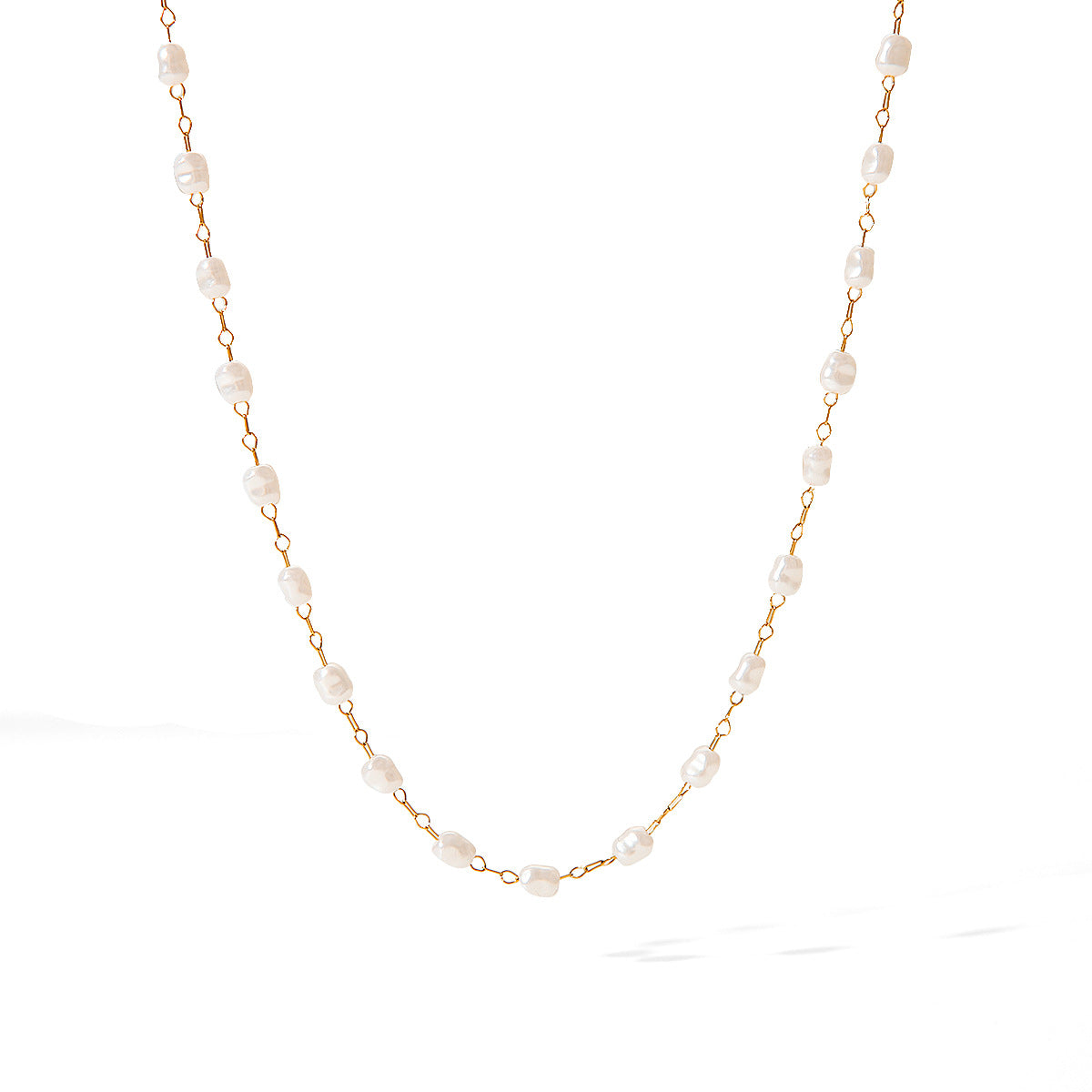 IG Style Pearl Geometric Stainless Steel Electroplating Necklaces